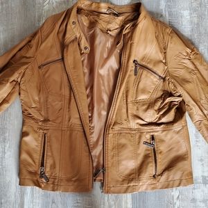 Brown faux lether jacket
